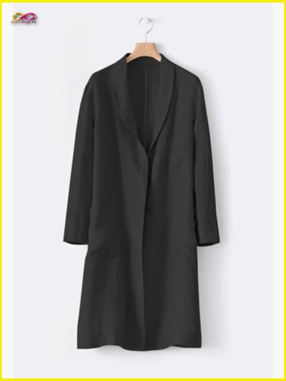 Long Linen Blazer Casual Lightweight Classic Minimal Chic Spring Summer - Picture 2 of 3